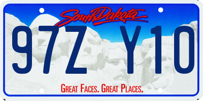 SD license plate 97ZY10