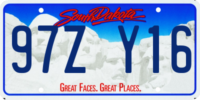 SD license plate 97ZY16