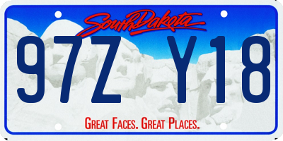 SD license plate 97ZY18