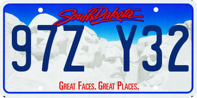 SD license plate 97ZY32