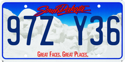 SD license plate 97ZY36