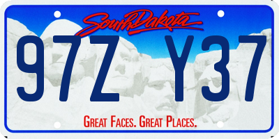 SD license plate 97ZY37