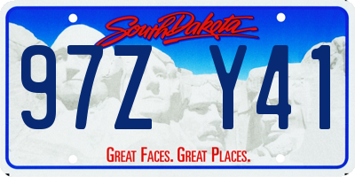 SD license plate 97ZY41