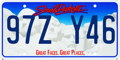SD license plate 97ZY46