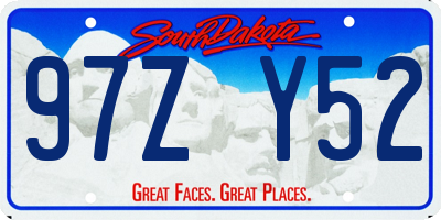 SD license plate 97ZY52