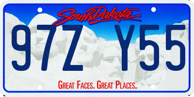 SD license plate 97ZY55
