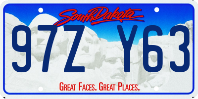 SD license plate 97ZY63