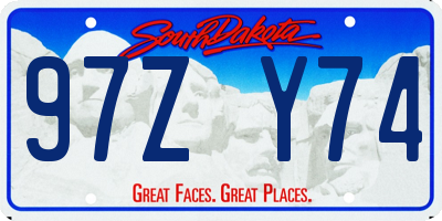 SD license plate 97ZY74