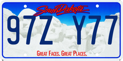 SD license plate 97ZY77