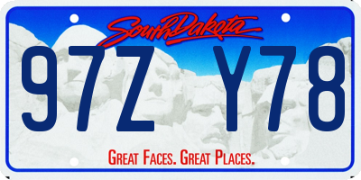 SD license plate 97ZY78