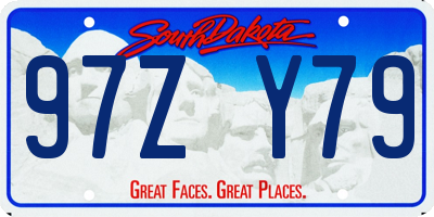 SD license plate 97ZY79