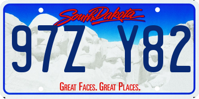SD license plate 97ZY82