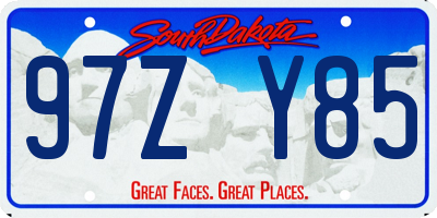 SD license plate 97ZY85