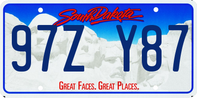 SD license plate 97ZY87