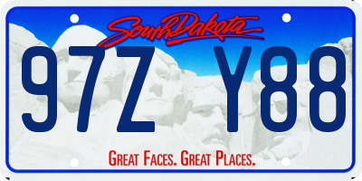 SD license plate 97ZY88