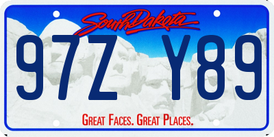 SD license plate 97ZY89