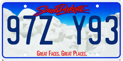 SD license plate 97ZY93