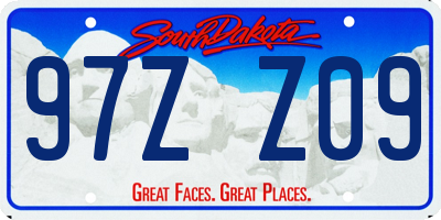 SD license plate 97ZZ09
