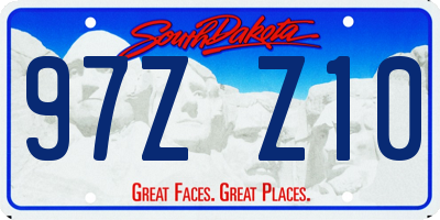 SD license plate 97ZZ10