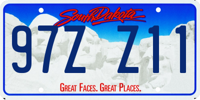 SD license plate 97ZZ11