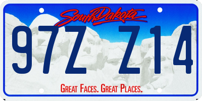 SD license plate 97ZZ14