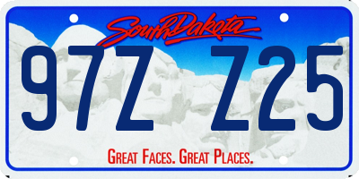 SD license plate 97ZZ25