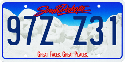 SD license plate 97ZZ31