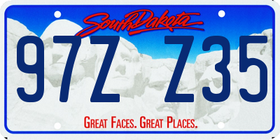 SD license plate 97ZZ35
