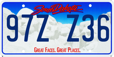SD license plate 97ZZ36