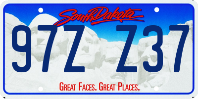 SD license plate 97ZZ37