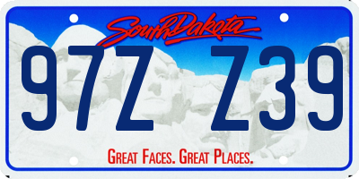 SD license plate 97ZZ39