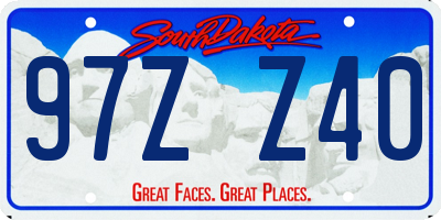 SD license plate 97ZZ40