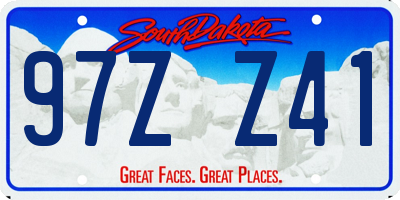 SD license plate 97ZZ41
