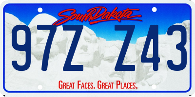 SD license plate 97ZZ43