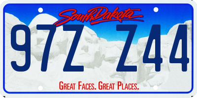 SD license plate 97ZZ44