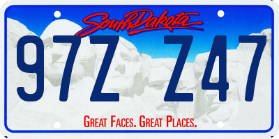 SD license plate 97ZZ47