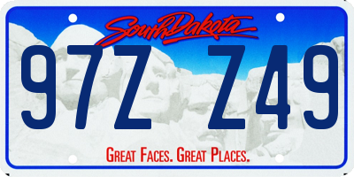 SD license plate 97ZZ49