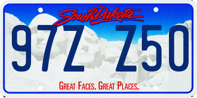 SD license plate 97ZZ50