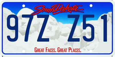 SD license plate 97ZZ51