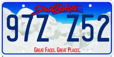 SD license plate 97ZZ52