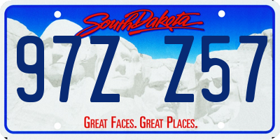 SD license plate 97ZZ57