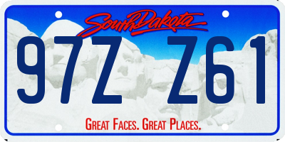 SD license plate 97ZZ61