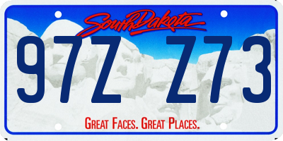 SD license plate 97ZZ73