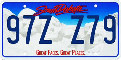 SD license plate 97ZZ79