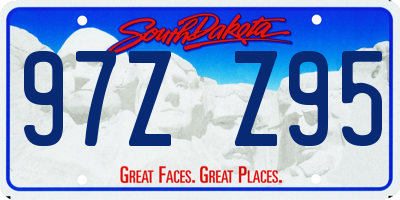 SD license plate 97ZZ95