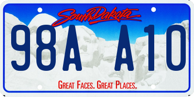 SD license plate 98AA10