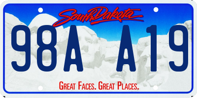 SD license plate 98AA19