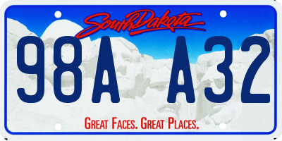 SD license plate 98AA32