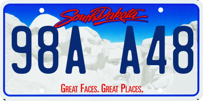 SD license plate 98AA48