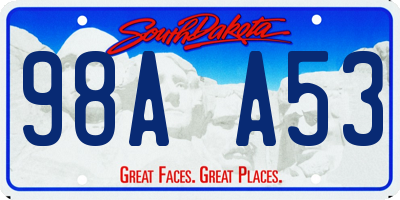 SD license plate 98AA53